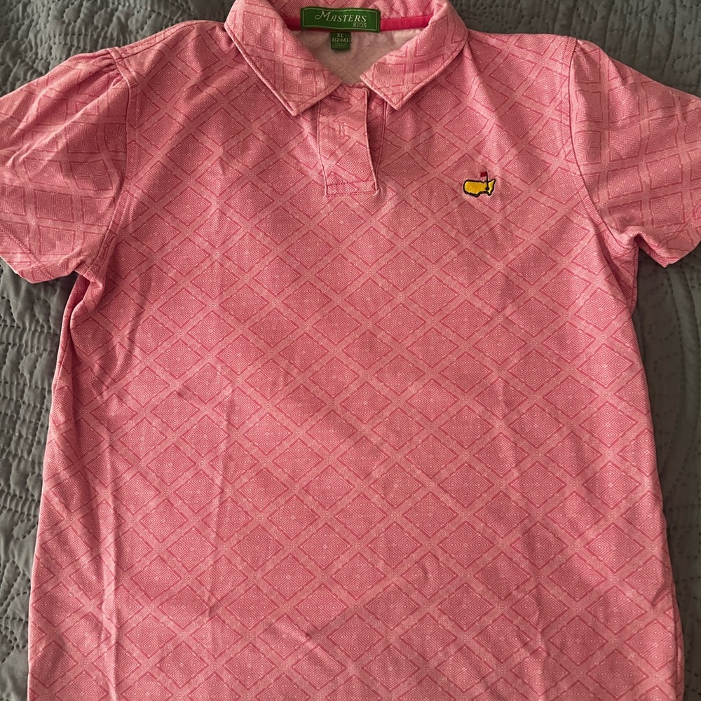 Masters Kids Pink Polo with Embroidered Logo